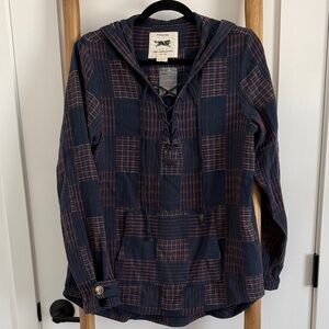 Obey Navy and Orange Lace-Up Hoodie